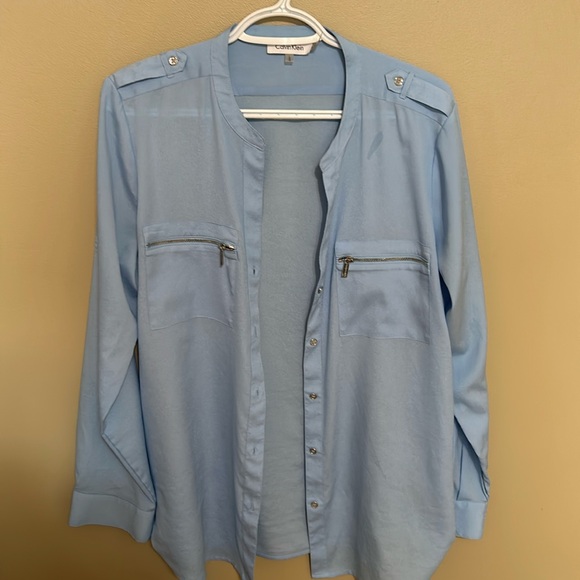 Stunning CK zip front pocket blouse - Picture 1 of 5